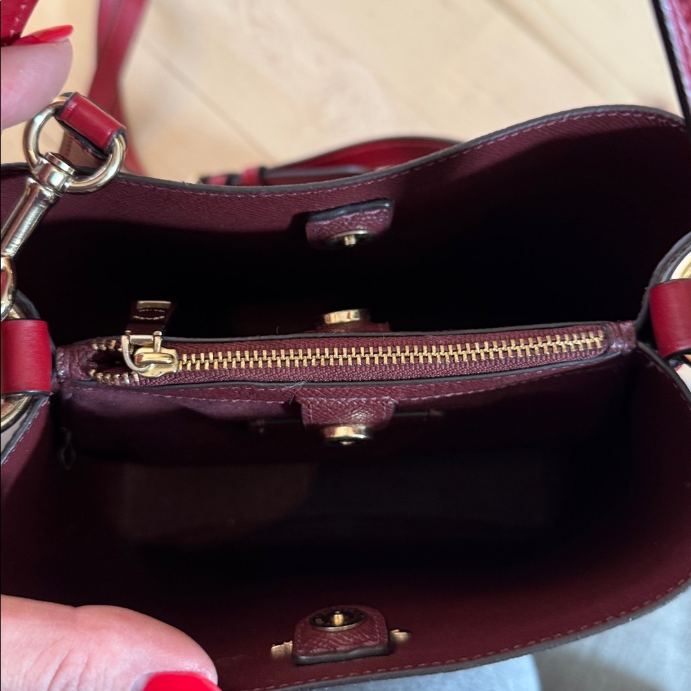 Coach Signature Brown and Red Crossbody Bag - Picture 11 of 11